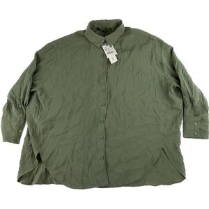 Zara Olive Button Down Shirt